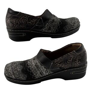 Spring Step L'Artiste Clogs 39 Floral Knit Zagabank Boho Art to Wear Shoes 8.5